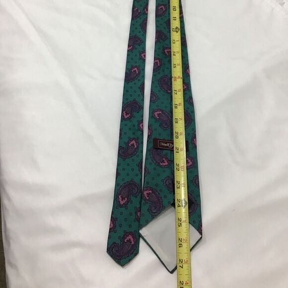 s-l1200.jpg Woolf Brothers Green Paisley Print Necktie